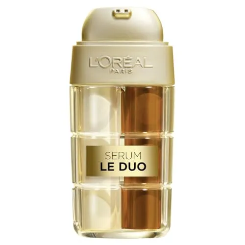 Produktbild L'Oréal Paris Age Perfect Serum Le Duo Mini – Anti-Aging Pflege, mit Kollagen Peptid, Vitamin B3 und CG, glättend und gegen 10 Zeichen der Hautalterung, 2 in 1 Gesichtsserum, 1 x 15ml
