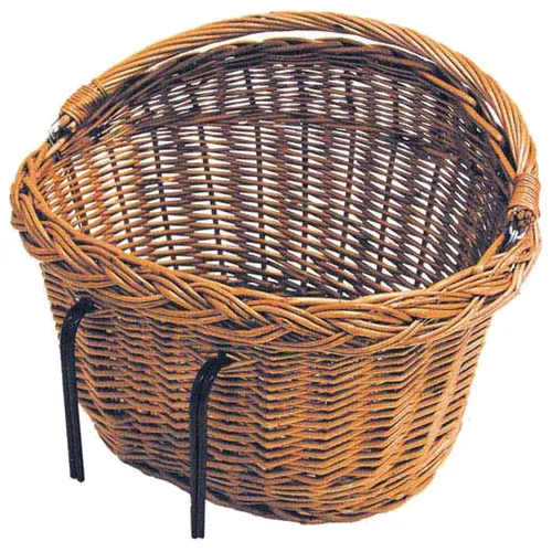 Basil Fahrradkorb Detroit, Nature - Stylischer Rattankorb für dein Fahrrad - Fahrradtaschen - Praktischer Fahrradkorb mit Tragegriff, ideal für Einkäufe oder Ausflüge, belastbar bis 5 kg.
