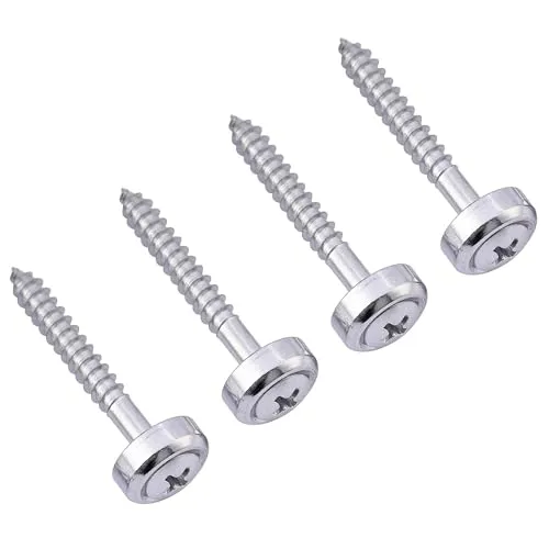 Musiclily Gitarren Halsbuchsen Muffen mit Schrauben Neck Joint Bushings für E-Gitarre und Bass,Chrom(4 Stück )