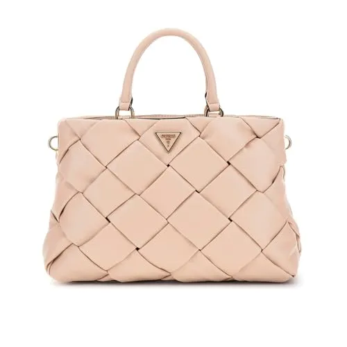 GUESS Damen Zaina Girlfriend Satchel Schulranzen - Damen-Henkeltaschen mit glänzenden goldfarbenen Beschlägen und praktischer Innentasche, ideal für stilbewusste Frauen.
