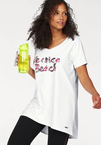 Venice Beach Longshirt Langarm - Bequem und stylisch - Longshirt in lockerer Passform mit herzförmigem Ausschnitt und Logodruck, ideal für entspannte Freizeitlooks.