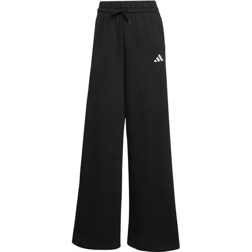 adidas Damen 3-Stripes Fleece Wide Pant, Schwarz, XXL in schwarz von adidas