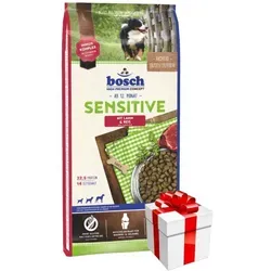 bosch HPC Sensitive Lamm Reis Hundetrockenfutter 15 kg - glutenfrei, immunstärkend für ernährungssensible Hunde aller Rassen, unterstützt die Gesundheit von Gelenken und Darmflora