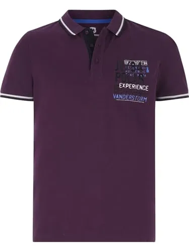 Jan Vanderstorm Herren Poloshirt Fretu dunkelrot, 3XL (XXXL) - Sportshirts für Herren in großen Größen, ideal für Outdoor-Abenteuer mit markanten nordischen Prints und optimaler Bewegungsfreiheit dank Comfort Fit.