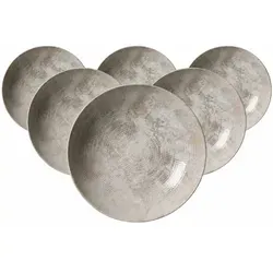 Ritzenhoff & Breker Cecina Suppenteller 6er Set - Elegante Tischinszenierung - Teller für stilvolle Anlässe: 6 Suppenteller aus Steinzeug mit schlichter Eleganz und rustikalem Charme, spülmaschinenfest und vielseitig einsetzbar.