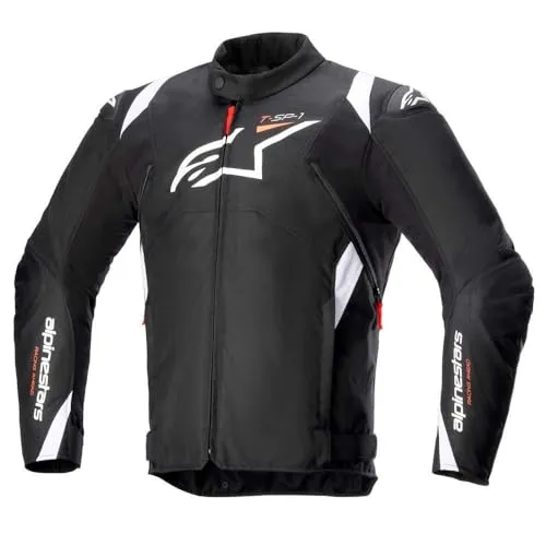 Alpinestars T-SP 1 V2 WP Textiljacke Schwarz/Weiß Gr. L - Funktionsjacke für Unisex Erwachsene, wasserdicht und atmungsaktiv für optimalen Komfort bei jedem Wetter.