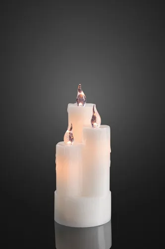 LED Kerzen Wachskerze weiß 6 LEDs Deko Weihnachten Imitat flackernd Batterie