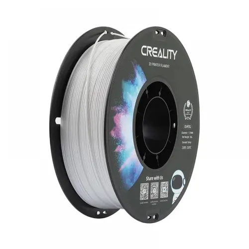 Creality CR-PETG Filament 1KG 1.75mm in Weiß - 3D Druckerzubehör mit hoher Festigkeit und Flexibilität – ideal für präzise und langlebige Drucke. Umweltfreundlich, geruchlos und kompatibel mit 99% der FDM-Drucker.