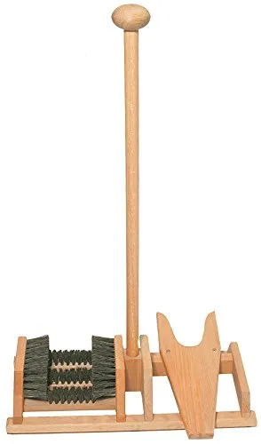 Redecker Fußabtreter mit Stiefelknecht und Haltestab - Stiefelknechte aus geöltem Eichenholz mit Arengabestückung, ideal für saubere Schuhe und langlebige Qualität Made in Germany.