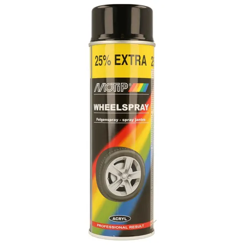 Motip Lack Wheelspray schwarz glänzend 500 ml 04018