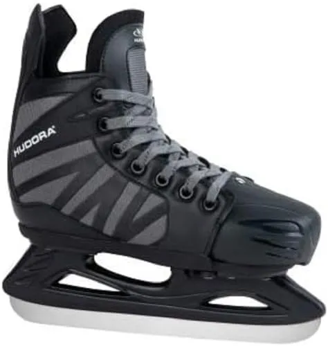 HUDORA Kinder Schlittschuhe Hockey Power Play Kids Schwarz/Grau