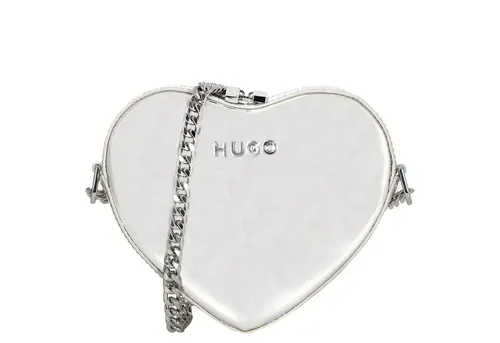 HUGO Schultertasche Love aus Polyurethan - Silver - Umhängetasche aus hochwertigem Polyurethan mit Reißverschluss, ideal für stilbewusste Frauen. Mit Kreditkartenfächern und langem Schulterriemen für maximalen Komfort.