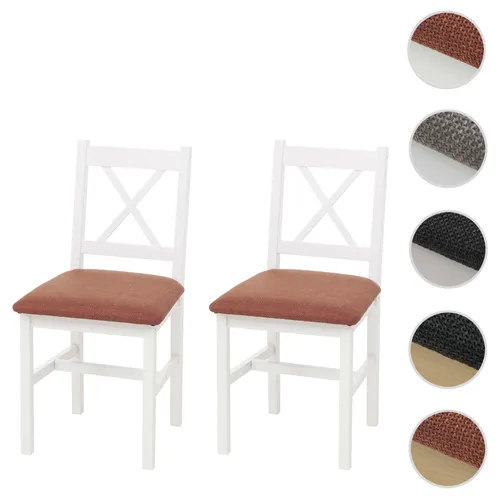 2er-Set Esszimmerstuhl HWC-F77 - Massiv-Holz Küchenstuhl mit weicher Polsterung, ideal für Esszimmer und Wohnzimmer, wählbare Farben für individuellen Stil.