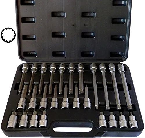PeTools Bit- und Steckschlüsselset 26tlg - Werkzeug-Sets mit 26 hochwertigen S2 Stahl-Bits, ideal für präzise Arbeiten und vielseitige Anwendungen im Handwerk.