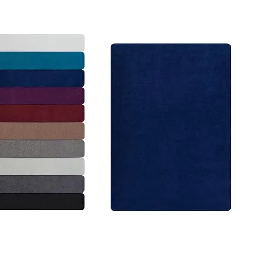 Hometex Premium Textiles Frottee Spannbettlaken Spannbetttuch 90-100 x 200 cm, Bettlaken 80% Baumwolle - 20% Polyester, Kuschelig Weich und Warm, Matratzen bis 23-25 cm, Oeko-TEX Made IN Green, Navy
