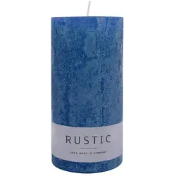 RUSTIC-Stumpenkerze Nachtblau, WENZEL, 140/70 mm, Brenndauer ca. 69h, selbstverlöschend