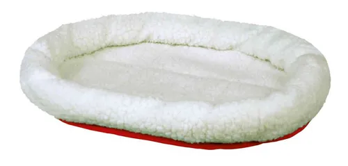 TRIXIE Hundebett Kuschelbett, wendbar - wollweiß/rot - 47 × 38 cm