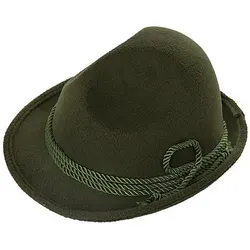 Trachtenhut, grün - Caps & Hüte – der perfekte Trachtenhut für bayerische Mottopartys, Fasching und Oktoberfest mit stilvollem Kordelband und aus festem Filz für optimalen Tragekomfort.