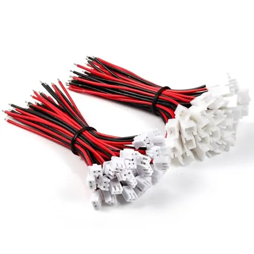 15Paar 1.25/PH/XH 2 Pin Steckverbinder, XH2.54-2P*150MM 2-Polige Buchse und Stecker Kabeldraht (Rot Schwarz)