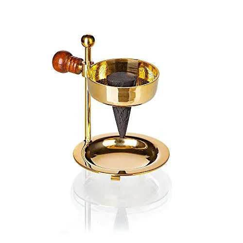 Original Crottendorfer Räucherkerzen - Höhenverstellbarer Weihrauchbrenner aus Messing - Räucherstäbchen: Hochwertiger Weihrauchbrenner für XL und XXL Räucherkerzen, höhenverstellbar mit zwei Sieben für optimalen Duftgenuss. Made in Germany.