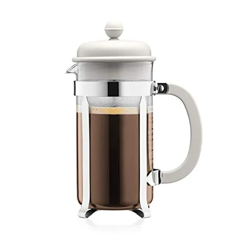 Bodum Caffettiera French Press Weiß – 1L für aromatischen Kaffee