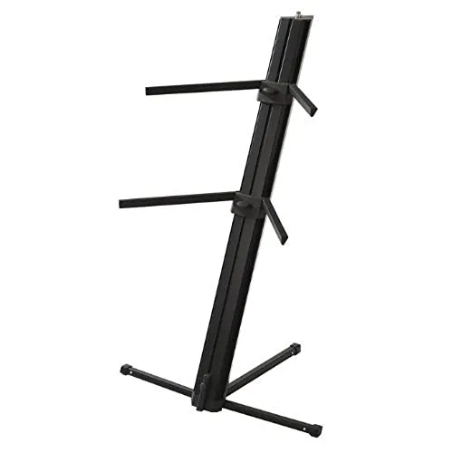 Adam Hall Stands SKS 22 XB - Keyboardständer 2-Fach, Auflagen stufenlos verstellbar bis zu 110cm, einklappbar, schwarz