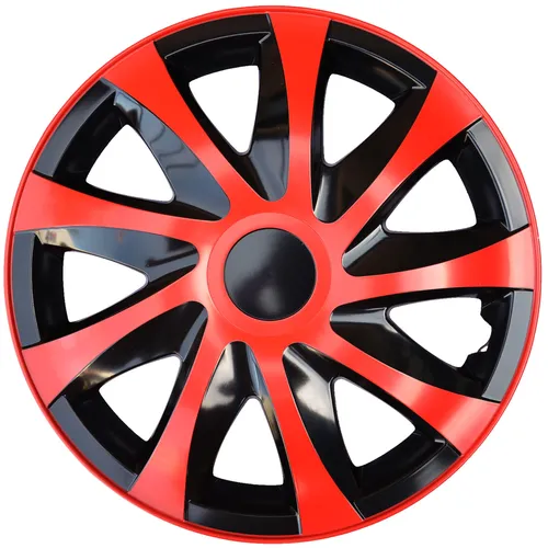 NRM KO237 Radzierblende Draco CS, Schwarz/Rot, 13 Zoll, 4er Set - Radkappen aus schlagfestem ABS-Kunststoff, werkzeuglose Befestigung und stylisches Design für eine individuelle Fahrzeugoptik.