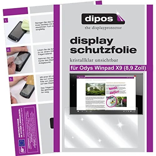 dipos I 2X Schutzfolie klar kompatibel mit Odys Winpad X9 22,6 cm (8,9 Zoll) Folie Displayschutzfolie
