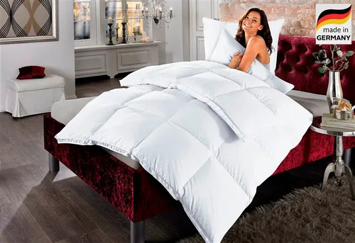 Home affaire Daunenbettdecke Köniz 200x220 cm - Luxuriöse Winterdecke mit 60% Daunen und 40% Federn, allergikerfreundlich und hautfreundlich, ideal für warme Nächte. Made in Green zertifiziert für nachhaltigen Schlafkomfort.