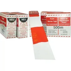 Rollen je 500 m ABSPERRBAND * SUPER * rot-weiß IM KARTON - Sonstige - 6 Rollen extrem reißfestes Absperrband *SUPER*, ideal für Baustellen und Veranstaltungen, doppelseitig bedruckt und umweltfreundlich, Made in Germany.