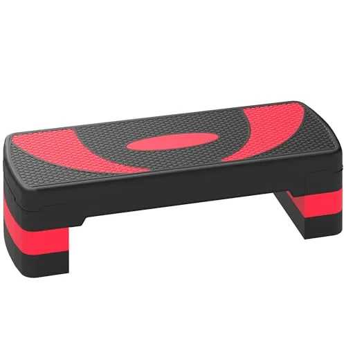 Aerobic Steppbrett - Höheneinstellbarer Fitness Stepper - Stepbenches: Ideal für Aerobic, Yoga und Fitness-Training. Höhenverstellbar in 3 Stufen für individuelle Anpassung und rutschfeste Oberfläche für sicheren Stand.