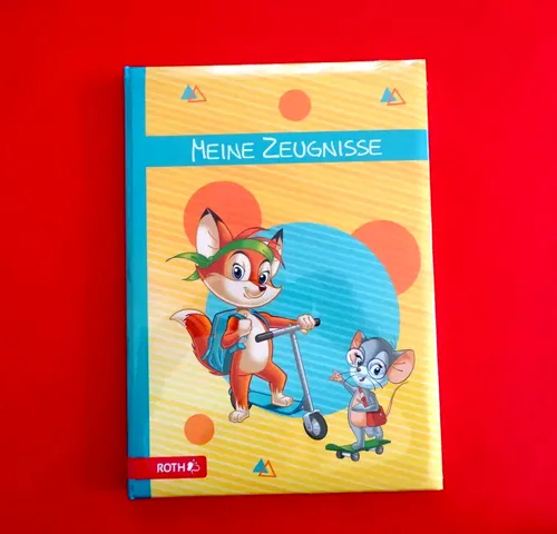 ROTH Zeugnismappe Fredo Fitzi - Dokumentenmappe mit 10 A4 Klarsichthüllen, stylisches Comic-Design für Kinder und Jugendliche, ideal zum Ordnen von Zeugnissen