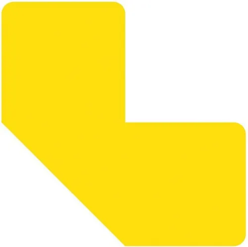 Tarifold Kettenschloss Fußbodensymbol 'L' 10x10cm Gelb (5 Stück) - Praktische Fußbodensymbole für klare Markierungen, robust und langlebig, ideal für den professionellen Einsatz im Elektrobedarf.