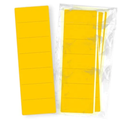 itenga 10x Ordneretiketten BREIT Ordnerrückenschild für BREITE Ordner vollflächig farbig I Ordnerschild selbstklebend aus Haftpapier 6x19cm (gelb)
