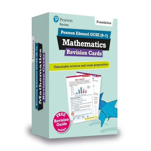 Produktbild REVISE Edexcel GCSE (9-1) Mathematics Foundation Revision Cards: includes FREE online Revision Guide (Pearson Revise)