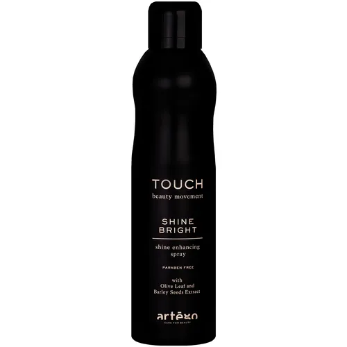 Artego Touch Shine Bright Glanz Spray 250 ml - Hochwertiges Glanz Spray für strahlendes Haar, reduziert Frizz und sorgt für antistatische Kontrolle. Ideal für kreative Looks und maximale Eleganz.