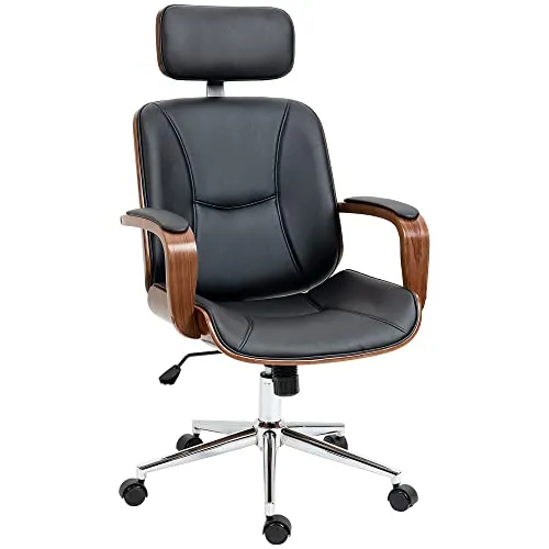 Vinsetto Ergonomischer Bürostuhl mit Hoher Rückenlehne und Abnehmbarer Kopfstütze - Komfortabler Drehstuhl für lange Arbeitsstunden, höhenverstellbar mit Wippfunktion. Ideal für Home-Office, bietet optimalen Rückensupport und individuelle Anpassung für maximalen Sitzkomfort.