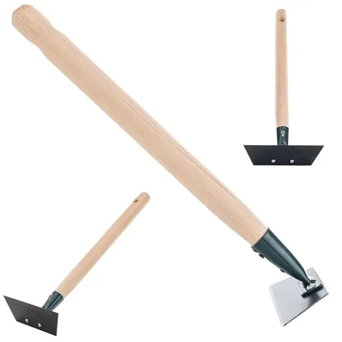KADAX Hacke, Gartenhacke zum lockern, lüften und jäten des Bodens, für Garten, Blatt aus Metall, Gartenzubehör, Unkrauthacke zum entfernen von Unkraut, Grubber (mit Holzstiel, Kurz 12 cm)