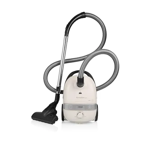 Princess Airmotion Plus, Leicht & Kompakt & großes Volumen 4L, 700W, HEPA-Filter, 10m Aktionsradius, Leise (68 dB), Stufenlos regelbar, Teleskoprohr, Zubehör, Staubsauger mit Beutel, 336080