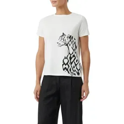 Comma Print-Shirt mit seitlichem Animal-Print - Print-Shirt für Damen, elastisch und vielseitig kombinierbar für jeden Anlass, egal ob lässig oder sportlich.