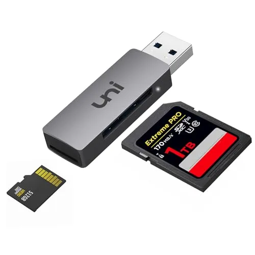 uni USB 3.0 SD/Micro SD Kartenleser, USB SD/TF-Speicherkartenleser, Externe Kartenlesegeräte, für SD, SDXC, SDHC, MMC, RS-MMC, Micro SDXC, Micro SD, Micro SDHC-Karte usw.
