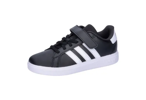 adidas Grand Court 2.0 Kinder Tennisschuhe - Sneaker für Jungen mit regulärer Passform, Obermaterial aus recyceltem Synthetikleder und rutschfester Gummi-Cupsohle für optimalen Halt.