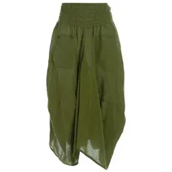 Vishes Maxirock Knöchel-Langer Luftiger Damen Sommer-Rock Einfarbig Sommerröcke Goa, Hippie, Boho Style grün 40-44