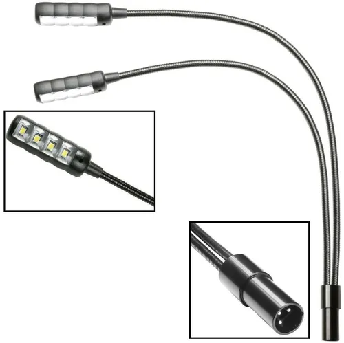 Ultrahelle 2 Arm LED COB XLR 3-pol Schwanenhals DJ Mixer Lampe Flexi Mini Light