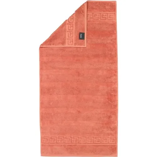 Cawö Handtücher Noblesse Uni 1001 Brick - 387 - Gästehandtücher mit eleganter Mäanderbordüre, extraflauschig aus 100% hochwertiger Baumwolle, pflegeleicht und trocknergeeignet – Made in Germany.