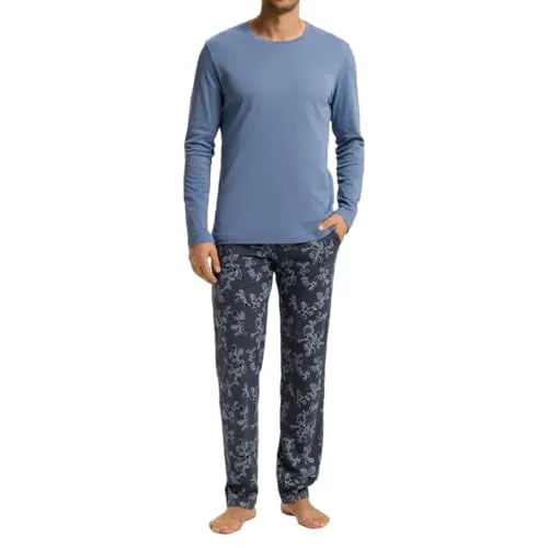 Hanro Night & Day Schlafanzug XXL Aqua Ink Leaves von HANRO