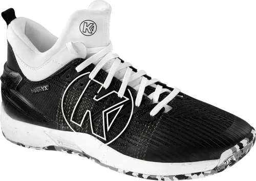 Kempa Unisex Attack Mid Handballschuhe, schwarz/weiß, 39.5 EU - Herren-Handballschuhe mit innovativem MATRYX 2.0 Webmaterial für optimale Stabilität und SOFT FIT für höchsten Tragekomfort. Ideal für explosive Bewegungen und schnelle Richtungswechsel.