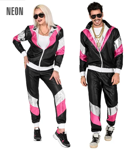 80er JAHRE LEDERLOOK TRAININGSANZUG Oberteil Hose Damen Herren Jogger Anzug Gr L