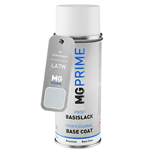 MG PRIME Autolack Spraydose für Volkswagen VW LA7W / A7W / 8E Reflexsilber Metallic/Brillant Silber Basislack Sprühdose 400ml