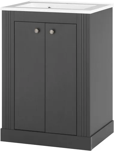 Home affaire Waschtisch WESTMINSTER - Waschbeckenunterschrank inkl. Waschbecken, 60 cm breit, in 2 Farben erhältlich, mit viel Stauraum und stilvollen Metallgriffen für ein elegantes Badezimmerdesign.